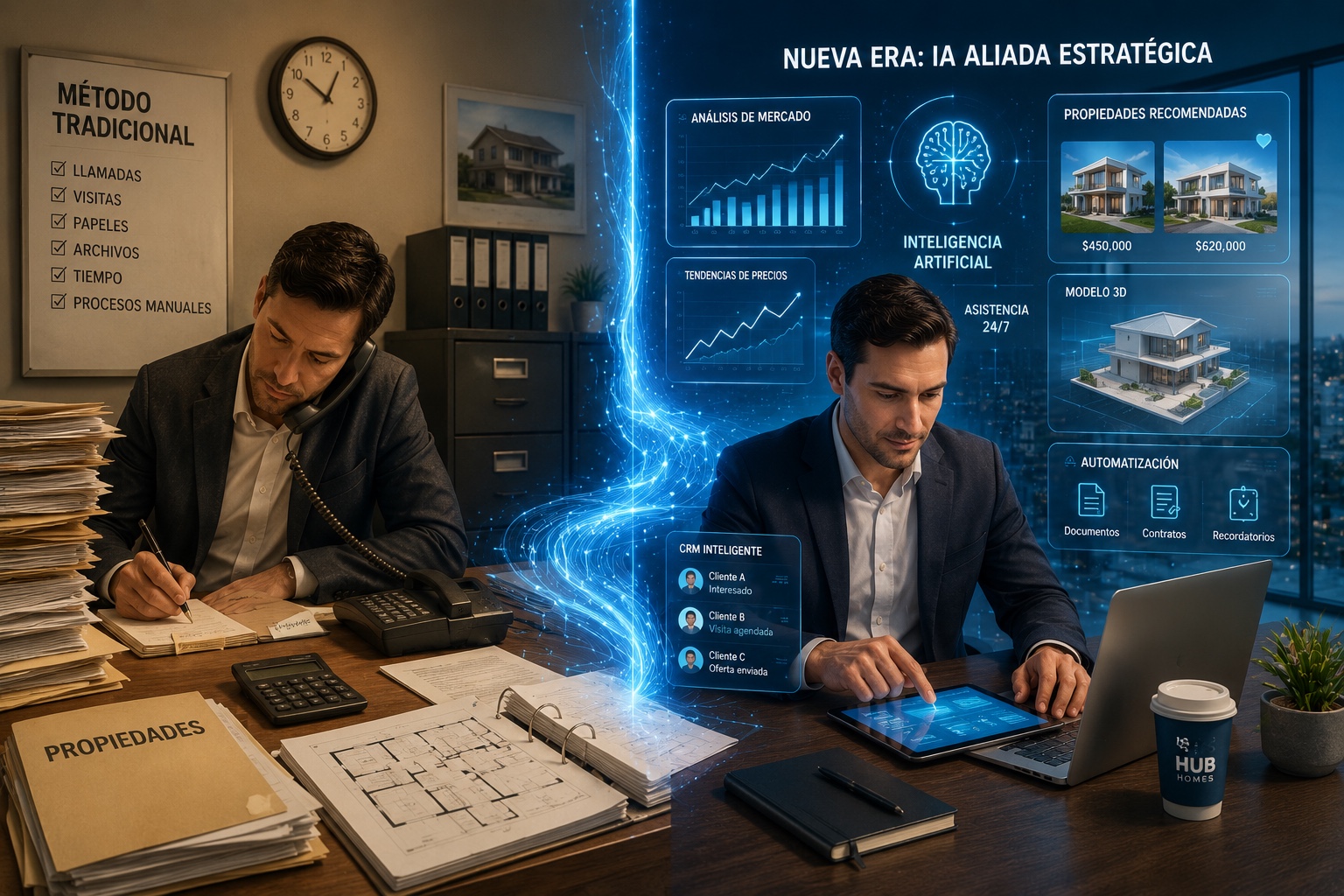 Método tradicional versus nueva era de inteligencia artificial inmobiliaria